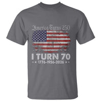 America Turns 250 I Turn 70 T Shirt Vintage 1956 70th Birthday 250th Anniversary USA 70 Year Old Gift