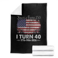 America Turns 250 I Turn 40 Throw Blanket Vintage 1986 40th Birthday 250th Anniversary USA 40 Year Old Gift