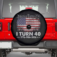 America Turns 250 I Turn 40 Spare Tire Cover Vintage 1986 40th Birthday 250th Anniversary USA 40 Year Old Gift
