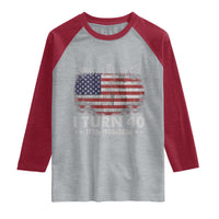 America Turns 250 I Turn 40 Raglan Shirt Vintage 1986 40th Birthday 250th Anniversary USA 40 Year Old Gift