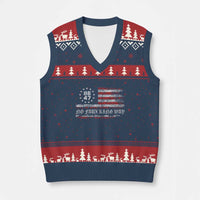 Snarky No Kings In America V-Neck Knit Sweater Vest No Faux King Way 86 47 US Flag Impeach 47 - Wonder Print Shop