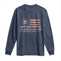 Snarky No Kings In America Long Sleeve Shirt No Faux King Way 86 47 US Flag Impeach 47