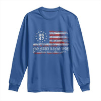 Snarky No Kings In America Long Sleeve Shirt No Faux King Way 86 47 US Flag Impeach 47