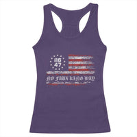 Snarky No Kings In America Racerback Tank Top No Faux King Way 86 47 US Flag Impeach 47