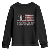 Snarky No Kings In America Youth Sweatshirt No Faux King Way 86 47 US Flag Impeach 47