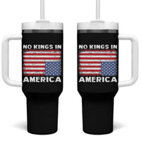 Snarky No Kings In America Tumbler With Handle 86 47 No Faux King Way US Flag Upside Down