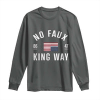 No Kings in America Long Sleeve Shirt US Flag Upside Down