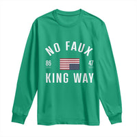 No Kings in America Long Sleeve Shirt US Flag Upside Down