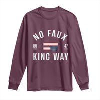 No Kings in America Long Sleeve Shirt US Flag Upside Down