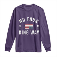No Kings in America Long Sleeve Shirt US Flag Upside Down