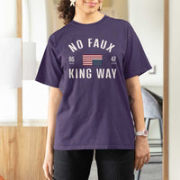 No Kings in America T Shirt For Women US Flag Upside Down