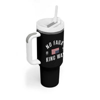 No Kings in America Tumbler With Handle US Flag Upside Down