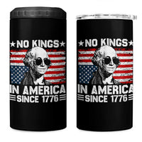 No Kings In America Since 1776 4 in 1 Can Cooler Tumbler George Washington US Flag Upside Down
