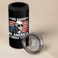 No Kings In America Since 1776 4 in 1 Can Cooler Tumbler George Washington US Flag Upside Down