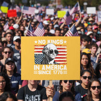 No Kings In America Since 1776 Protest Sign George Washington US Flag Upside Down - Wonder Print Shop