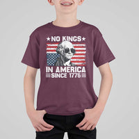 No Kings In America Since 1776 T Shirt For Kid George Washington US Flag Upside Down