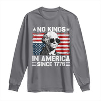 No Kings In America Since 1776 Long Sleeve Shirt George Washington US Flag Upside Down