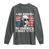 No Kings In America Since 1776 Long Sleeve Shirt George Washington US Flag Upside Down