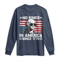 No Kings In America Since 1776 Long Sleeve Shirt George Washington US Flag Upside Down