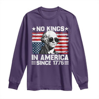 No Kings In America Since 1776 Long Sleeve Shirt George Washington US Flag Upside Down