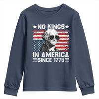 No Kings In America Since 1776 Youth Sweatshirt George Washington US Flag Upside Down