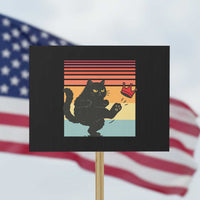 No Kings Black Cat Protest Sign Funny Kitten Social Justice - Wonder Print Shop