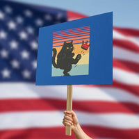 No Kings Black Cat Protest Sign Funny Kitten Social Justice - Wonder Print Shop