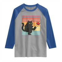 No Kings Black Cat Raglan Shirt Funny Kitten Social Justice - Wonder Print Shop