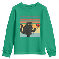 No Kings Black Cat Youth Sweatshirt Funny Kitten Social Justice - Wonder Print Shop