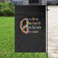 No Kings No Fascists Garden Flag Floral Peace Sign Social Justice - Wonder Print Shop