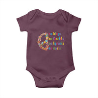 No Kings No Fascists Baby Onesie Floral Peace Sign Social Justice - Wonder Print Shop
