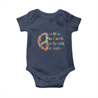 No Kings No Fascists Baby Onesie Floral Peace Sign Social Justice - Wonder Print Shop
