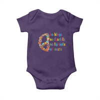 No Kings No Fascists Baby Onesie Floral Peace Sign Social Justice - Wonder Print Shop