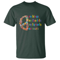 No Kings No Fascists T Shirt Floral Peace Sign Social Justice - Wonder Print Shop