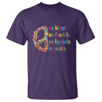 No Kings No Fascists T Shirt Floral Peace Sign Social Justice - Wonder Print Shop