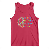 No Kings No Fascists Tank Top Floral Peace Sign Social Justice - Wonder Print Shop