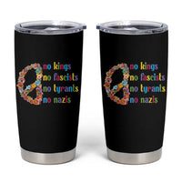 No Kings No Fascists Tumbler Cup Floral Peace Sign Social Justice - Wonder Print Shop