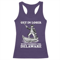 Funny George Washington 4th Of July Racerback Tank Top Funny Patriotic Get In Loser - Wonder Print Shop