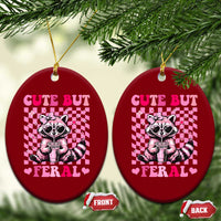 Cute But Feral Raccoon Ceramic Ornament Funny Sunglasses Trash Panda - Wonder Print Shop
