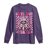 Cute But Feral Raccoon Long Sleeve Shirt Funny Sunglasses Trash Panda - Wonder Print Shop