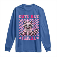 Cute But Feral Raccoon Long Sleeve Shirt Funny Sunglasses Trash Panda - Wonder Print Shop