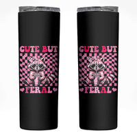 Cute But Feral Raccoon Skinny Tumbler Funny Sunglasses Trash Panda - Wonder Print Shop
