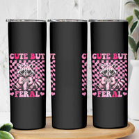 Cute But Feral Raccoon Skinny Tumbler Funny Sunglasses Trash Panda - Wonder Print Shop