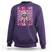 Cute But Feral Raccoon Sweatshirt Funny Sunglasses Trash Panda - Wonder Print Shop