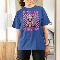 Cute But Feral Raccoon T Shirt For Women Funny Sunglasses Trash Panda - Wonder Print Shop