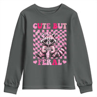 Cute But Feral Raccoon Youth Sweatshirt Funny Sunglasses Trash Panda - Wonder Print Shop
