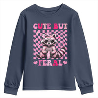 Cute But Feral Raccoon Youth Sweatshirt Funny Sunglasses Trash Panda - Wonder Print Shop