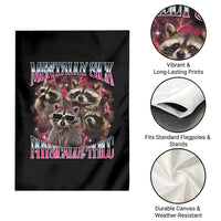 Physically Thicc Funny Raccoon Meme Garden Flag Mentally Sick Bootleg Graphic 90s - Wonder Print Shop