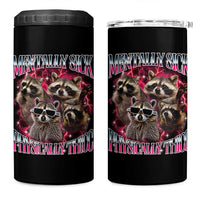 Physically Thicc Funny Raccoon Meme 4 in 1 Can Cooler Tumbler Mentally Sick Bootleg Graphic 90s - Wonder Print Shop