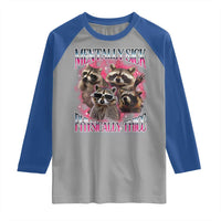 Physically Thicc Funny Raccoon Meme Raglan Shirt Mentally Sick Bootleg Graphic 90s - Wonder Print Shop